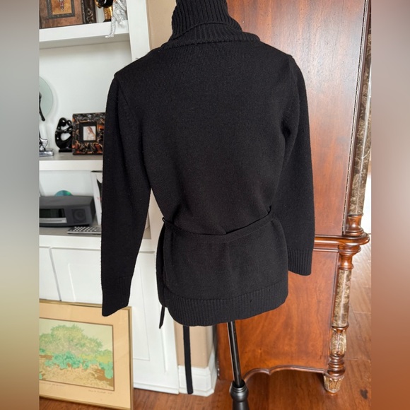 Ann Taylor Wool Black Open Collar Cardigan - Picture 4 of 10